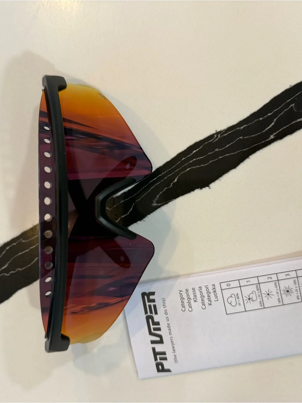 Pit Viper Exec Skysurfer Black Frame with Red-Orange Mirrored Lens